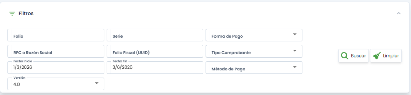 Usar los filtros de búsqueda